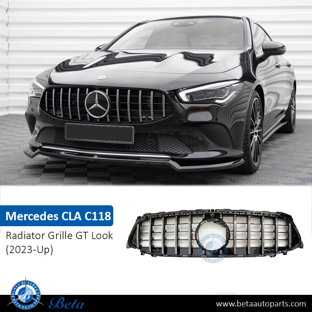 Radiator Grille GT (Black and Chrome) for Mercedes CLA-Class 2023 -Up models, Part Number 1778805305 car