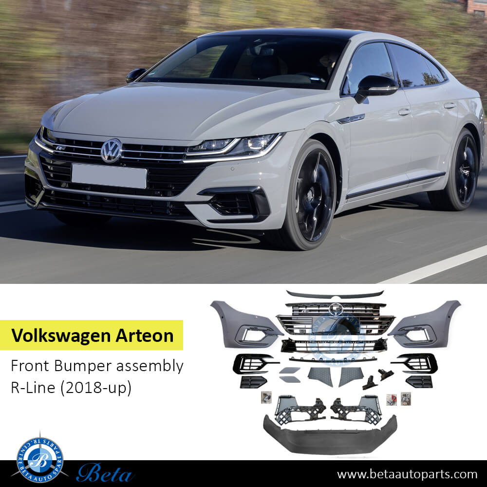 Volkswagen Arteon (2018-Up), Front Bumper R-Line Look, China, 3G8807013G, 3G8807014G