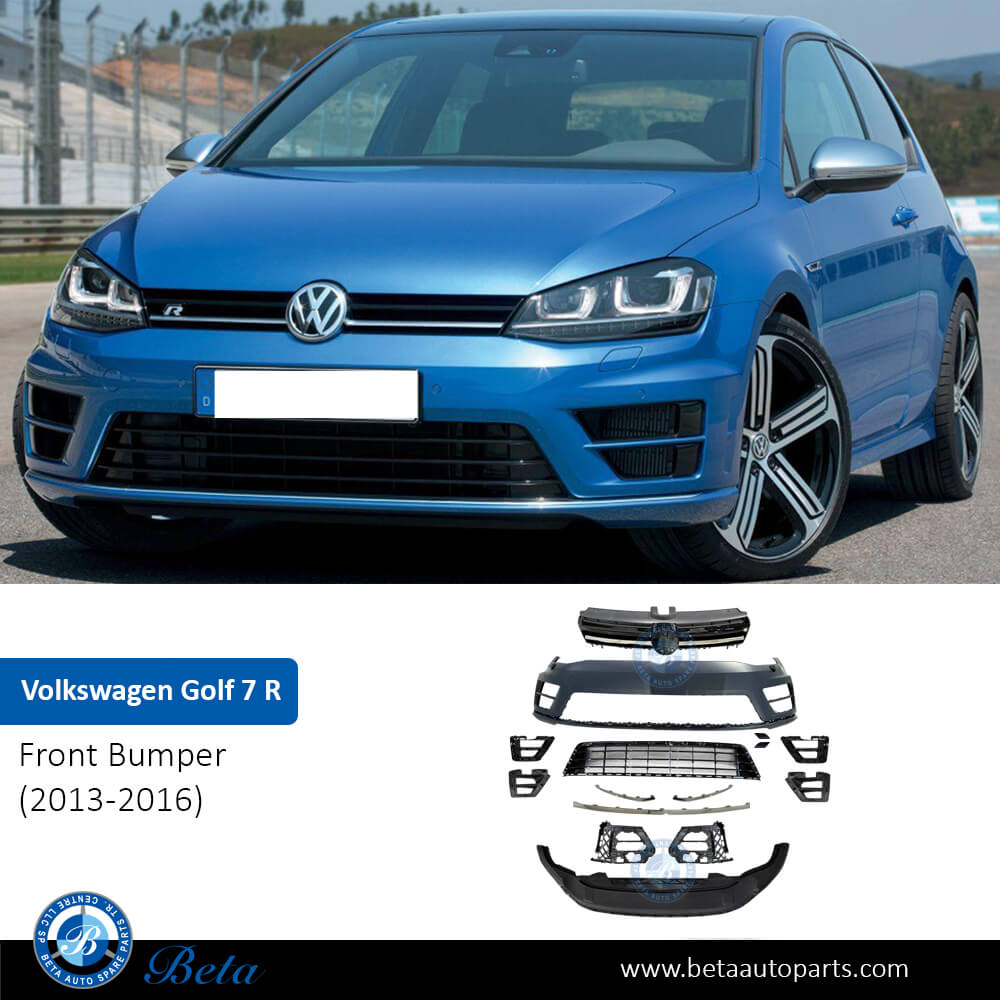 Front Bumper with Radiator Grille for Volkswagen Golf 7 R 2013-2016 models, Part Number 5G0807217R