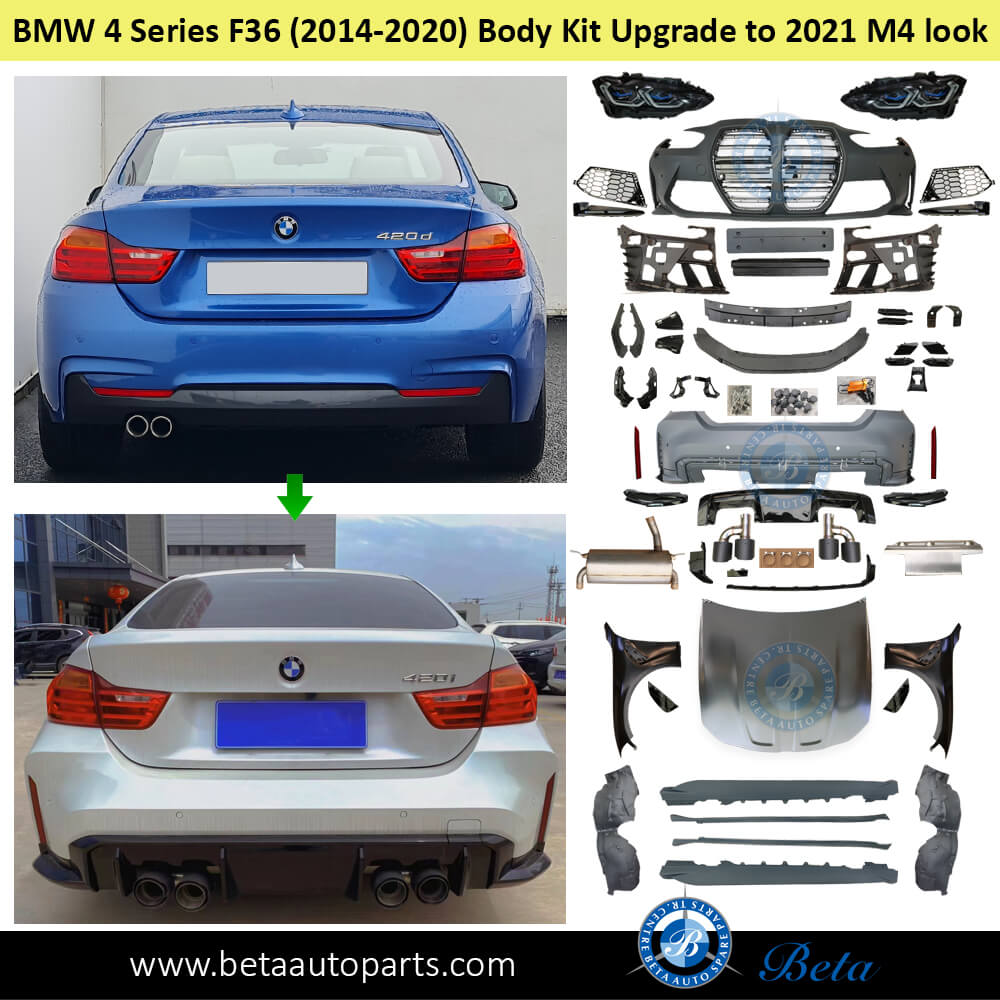 BMW 4 Series F36 (2014-2020), Body Kit Conversion Upgrade to 2021 M4 Look (4 Door), China
