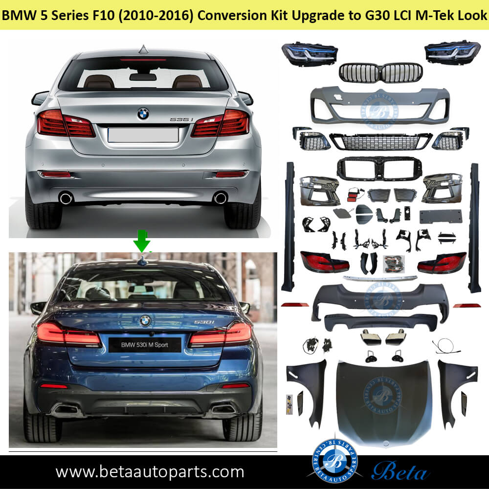 BMW 5 Series F10 (2010-2013), Body Kit Conversion Upgrade to G30 LCI M-Tek Look, China