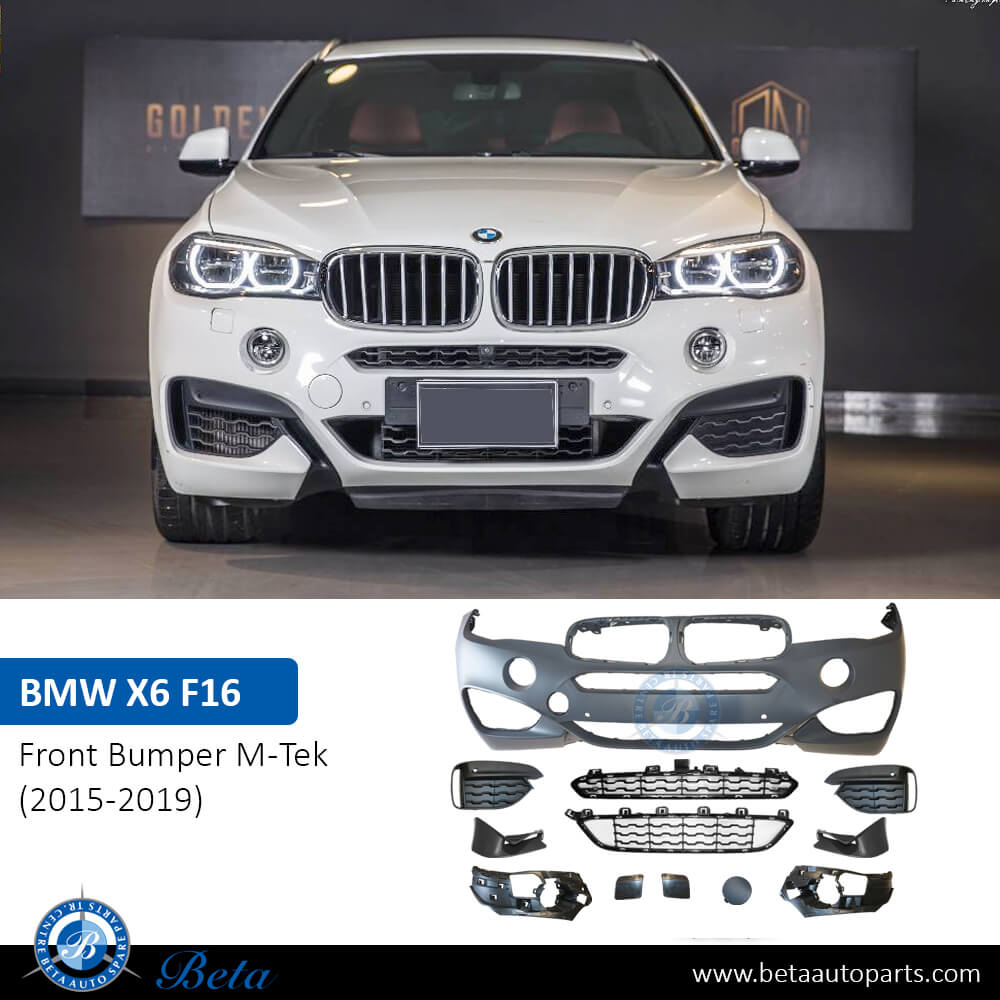 BMW X6 F16 (2015-2019), Front Bumper M-Tek with Park Assist and Washer, China