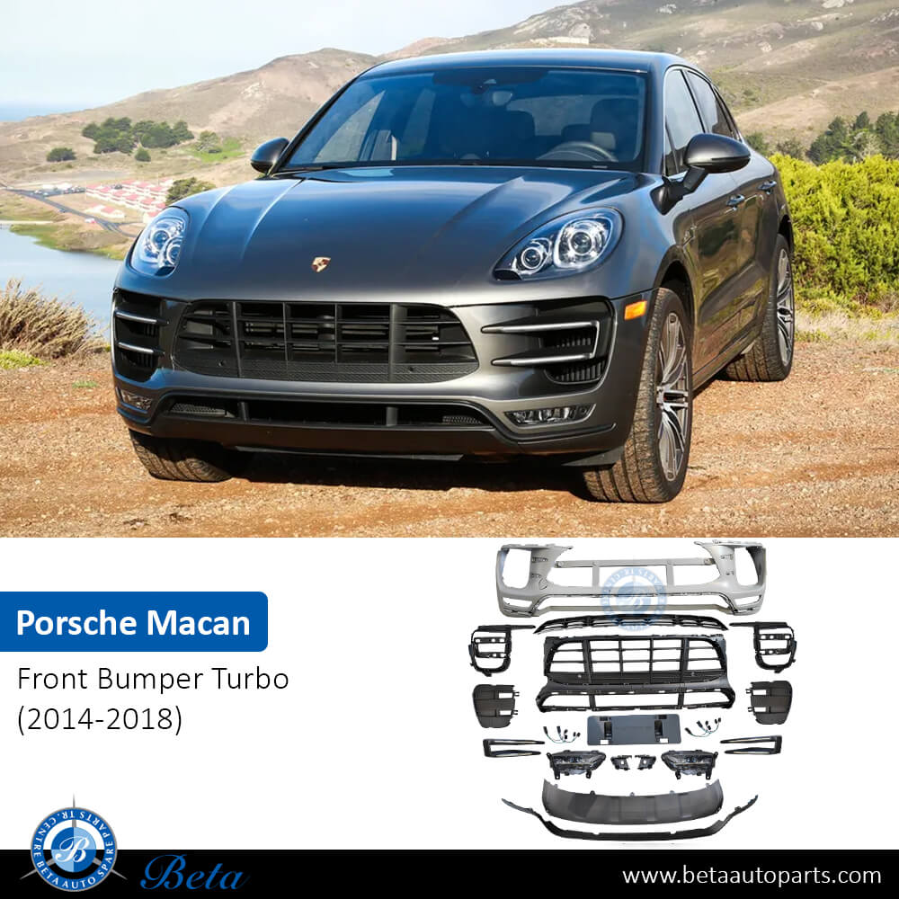 Porsche Macan (2014-2018), Front Bumper Assy Turbo with DRL with Fog Lamp, China, 95B807221EG2X