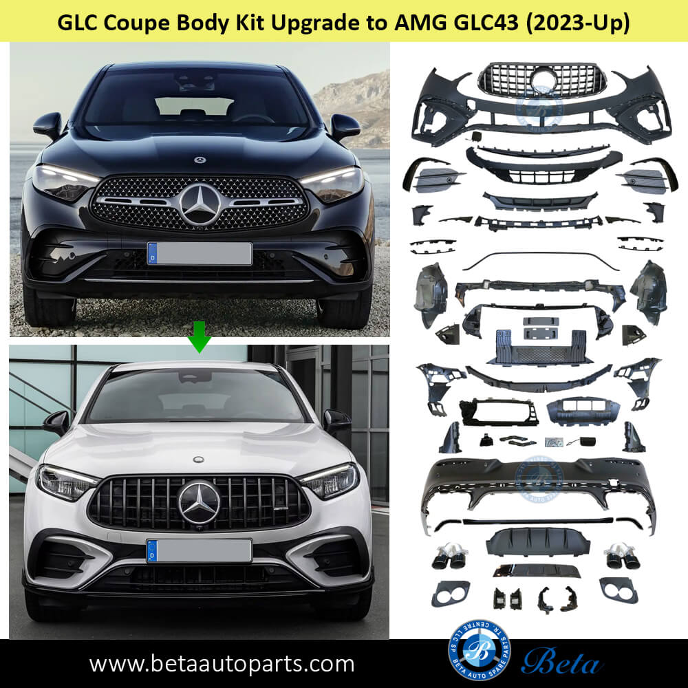 Body Kit Upgrade to AMG GLC43 With Radiator Grille for Mercedes GLC-Class Coupe W254 2023-Up models