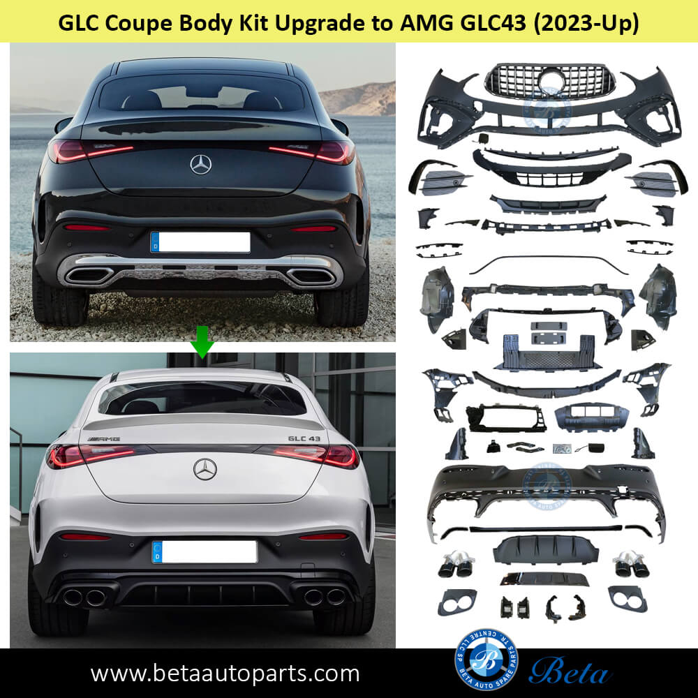 Body Kit Upgrade to AMG GLC43 With Radiator Grille for Mercedes GLC-Class Coupe W254 2023-Up models