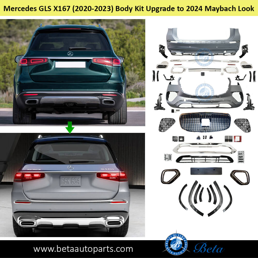 2024 Maybach Look Body Kit Upgrade for Mercedes GLS X167 2020 to 2023 models rear side