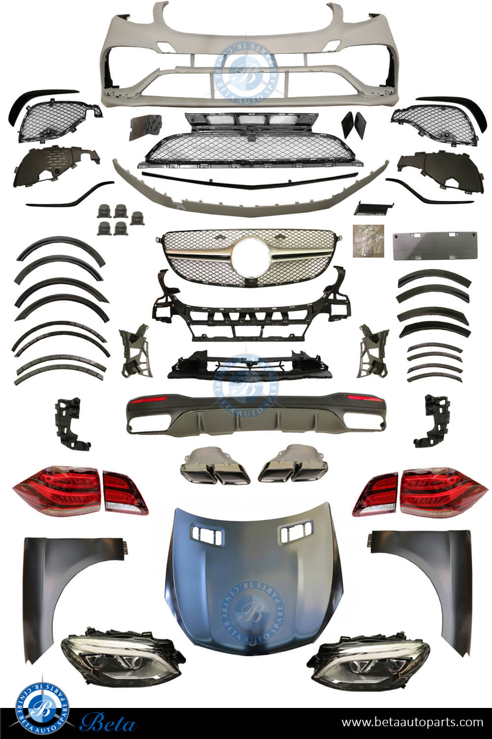 Mercedes ML-Class W166 (2012-2014), Body Kit Conversion Upgrade To 2015 AMG GLE63 Look, China