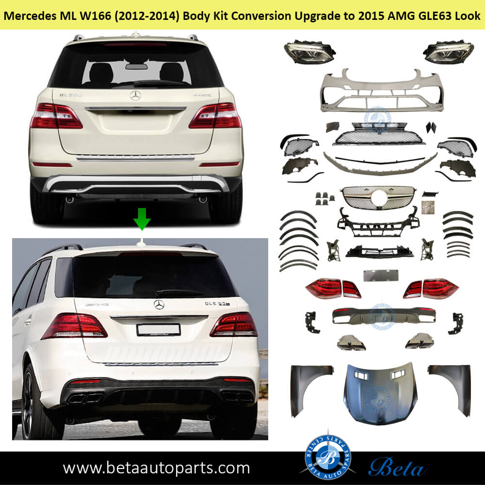 Mercedes ML-Class W166 (2012-2014), Body Kit Conversion Upgrade To 2015 AMG GLE63 Look, China