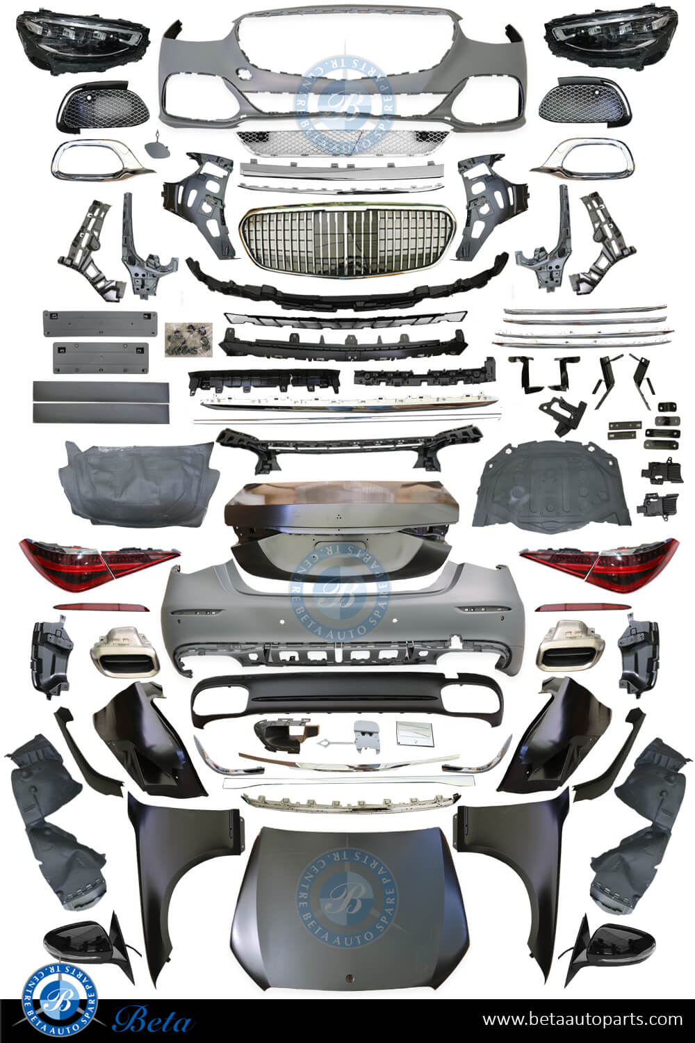Mercedes S-Class W221 (2006-2013), Body Kit Conversion Upgrade To W223 Maybach Look, China