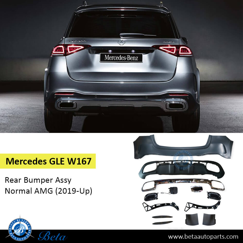 Rear Bumper Normal AMG for Mercedes GLE-Class W167 2019-Up models, Part Number 1678851203