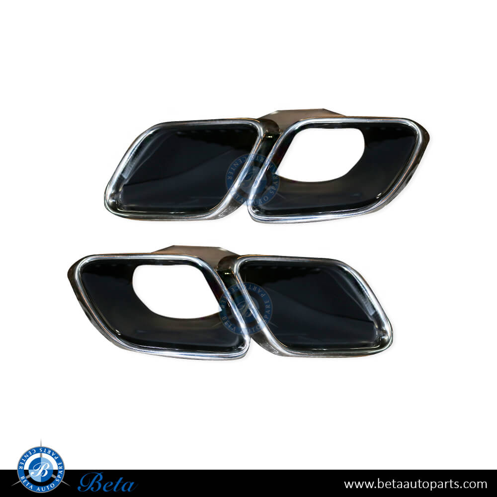 Exhaust Tips AMG GLE63 Silver Color for Mercedes GLE-Class/GLS-Class W167/C167/X167 2019-Up models, Part Number 0004902000 / 0004902100