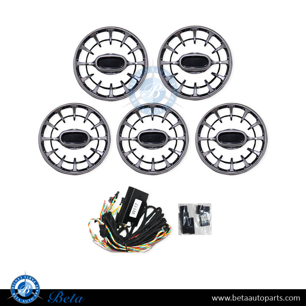 Front AC vent grille set 64 colors for Mercedes CLA-Class C117 2013-2018 models, Part Number 1178300354/1178300554