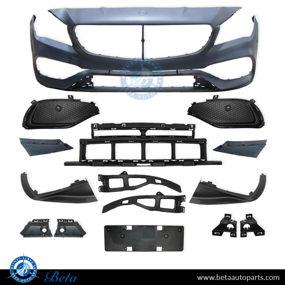 Front bumper with PDC AMG for Mercedes CLA-Class C117 2017-2018 models, Part Number 1178802301