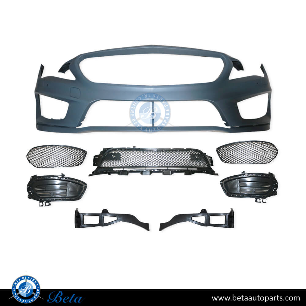 Front Bumper AMG CLA45 with PDC and Washer for Mercedes CLA-Class C117 2013-2016 models, Part Number 1178804840