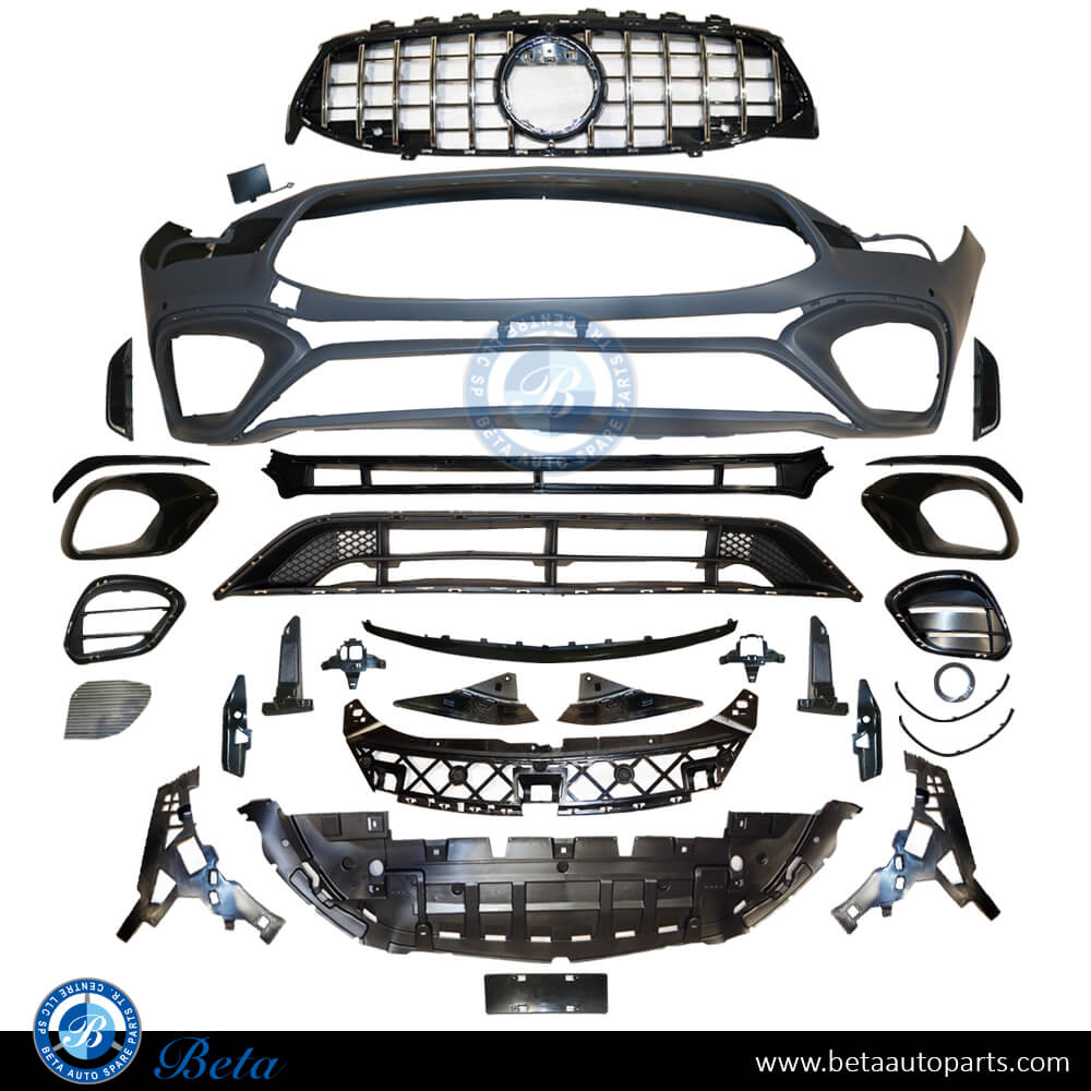 Front Bumper AMG CLA45 with Park Assist for Mercedes CLA-Class C118 2019-Up models, Part Number 1188857901