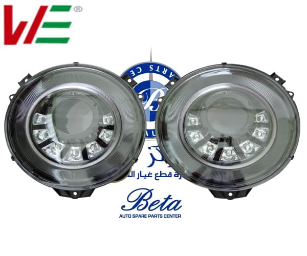 Headlamp Mansory Look -Black for Mercedes G-Class W463 2007-2017 models, Part Number 4638200759
