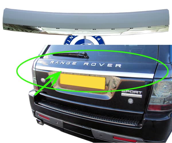 Rear Door Trim Plates -Silver for Range Rover Sport 2005-2012 models, Part Number LR13407