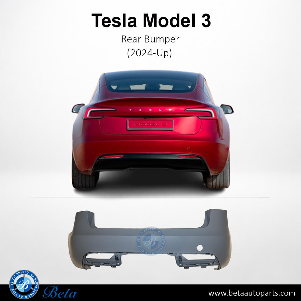 Rear Bumper for Tesla Model 3 2024-Up models, Part Number 1582571-SC-C