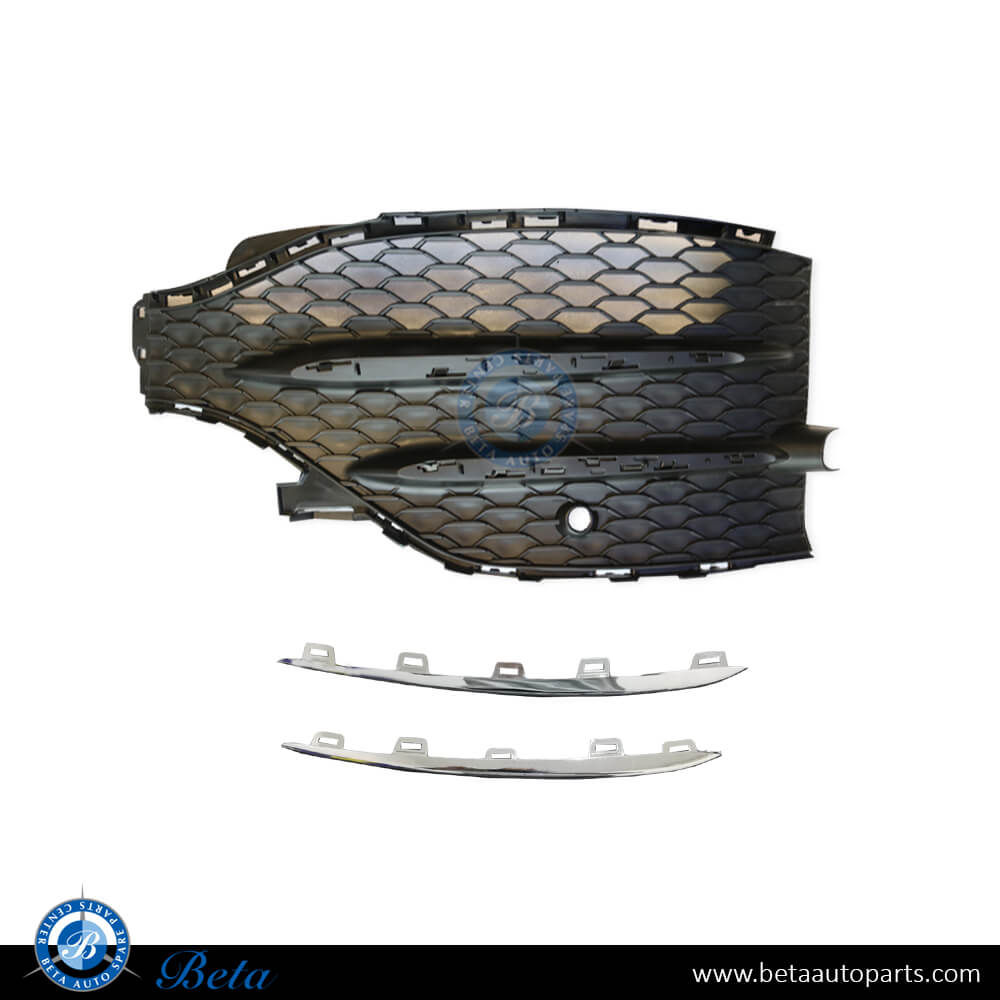 Left Side Front Bumper Lower Grille Normal AMG with Chrome Moulding for Mercedes GLE-Class W167 / C167 2019-Up models, Part Number 1678857403