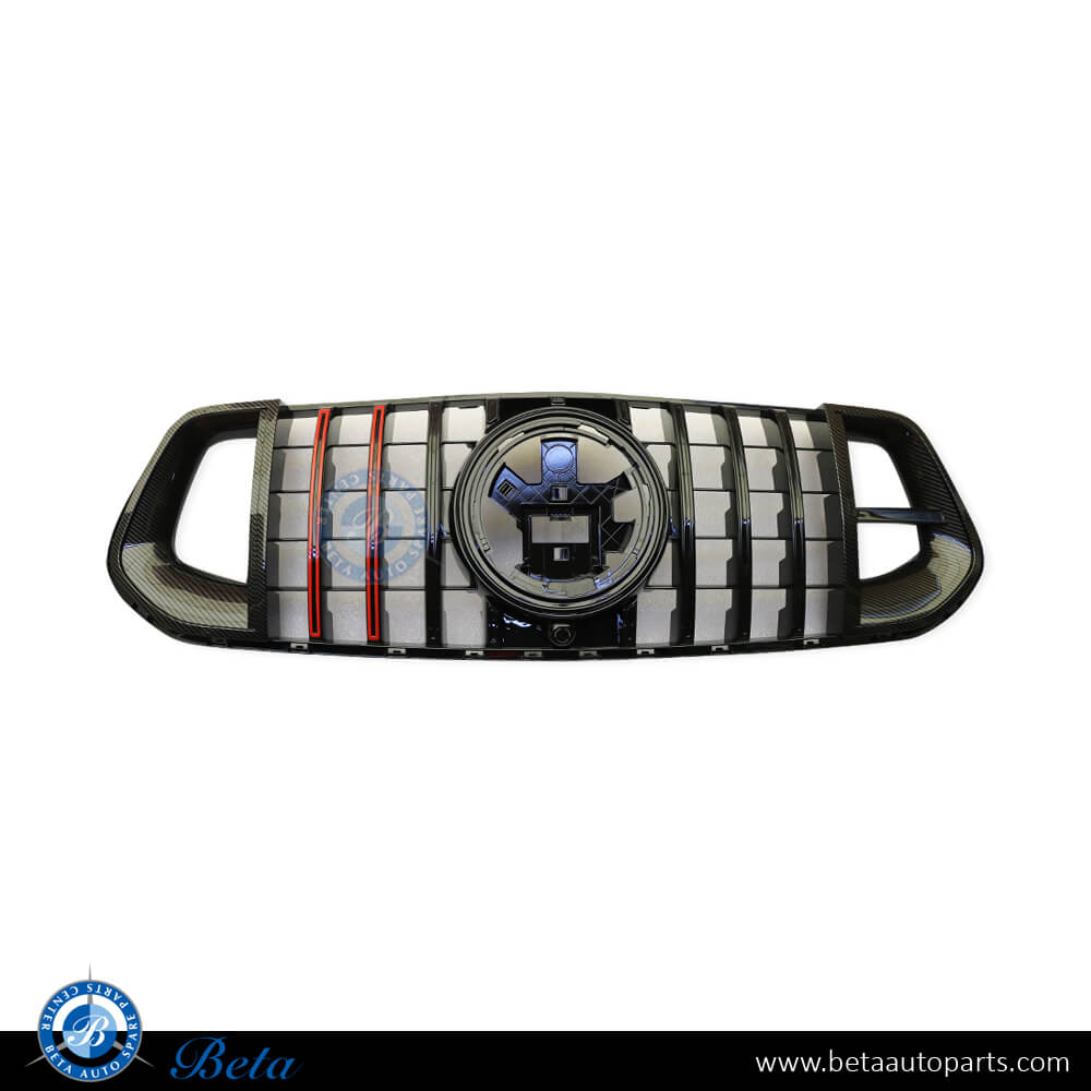 Radiator Grille Brabus Look for Normal AMG Carbon and Red for Mercedes GLE-Class W167/C167 2019-Up models, Part Number 1678881201