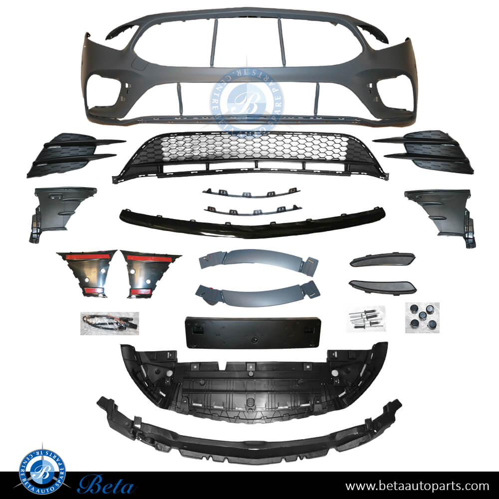 Front Bumper Normal AMG with Park Assist without ACC Black Color for Mercedes A-Class W177 2019-Up models, Part Number 1778802801