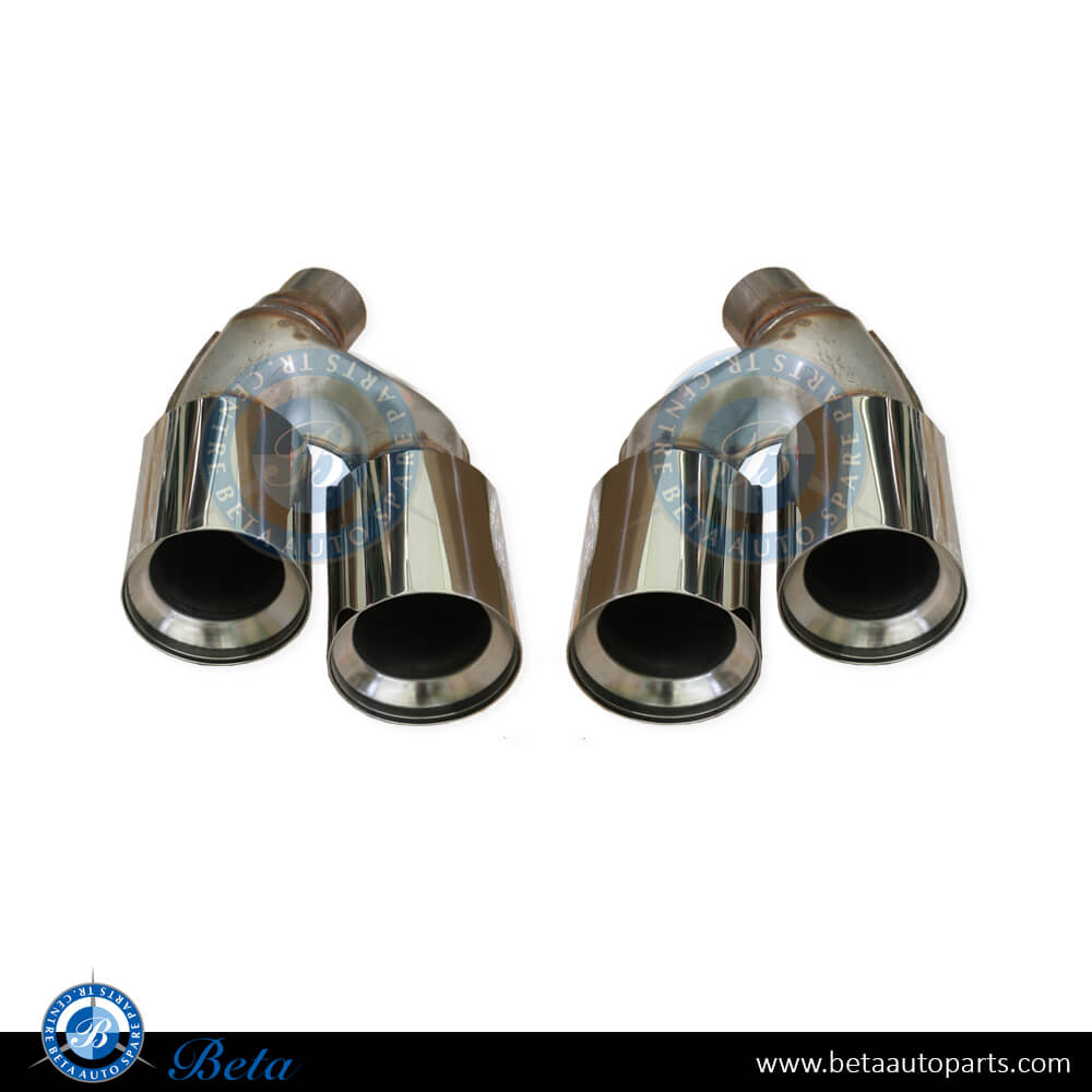 Exhaust Tips M5 Look Silver Color for BMW 5 Series G30 LCI 2021-Up models, Part Number 18308631958 / 18308631959