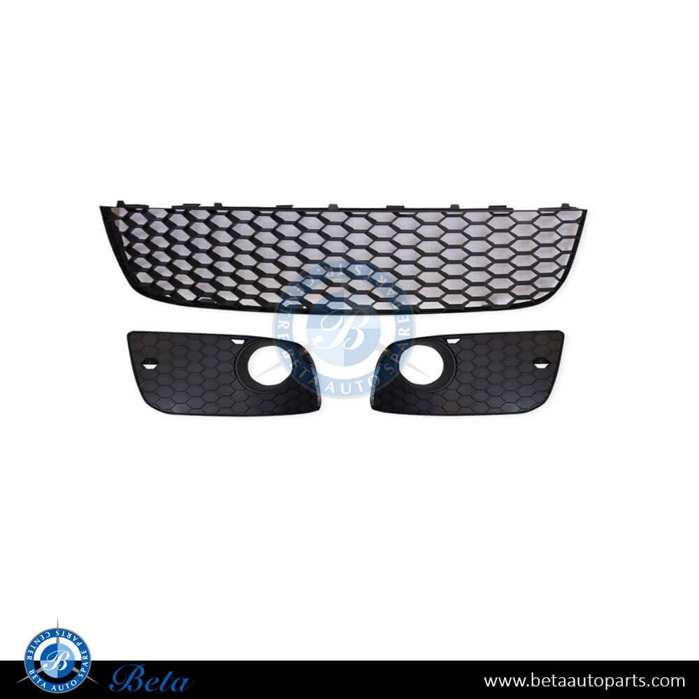 Front Bumper Lower Grille withFog Lamp Covers for Volkswagen Golf 5 GTI 2003-2007 models, Part Number 1K0853665S / 1K0853666P / 1K0853677B