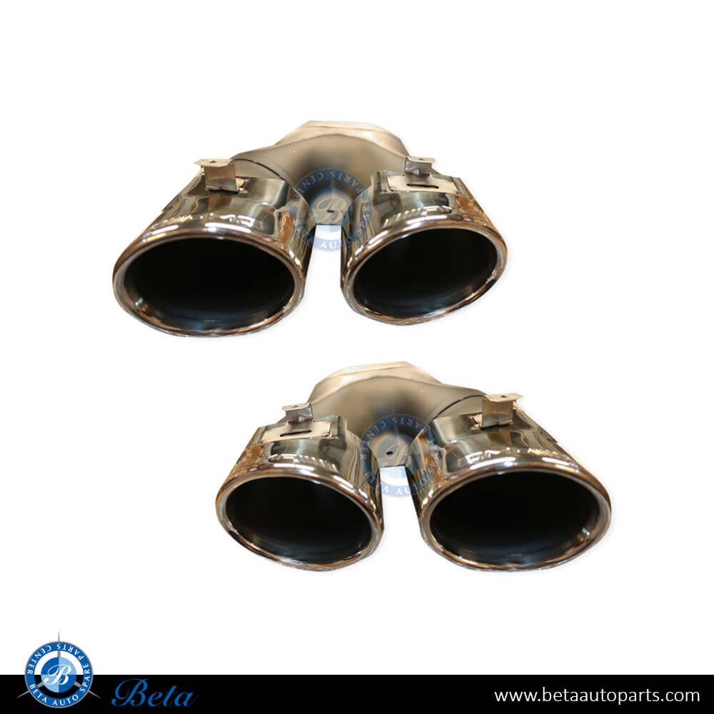 Exhaust Tips AMG C43 / GLC43 Silver Color for Mercedes C-Class/GLC-Class W205/C205/W253 2019-Up models, Part Number 2054903903 / 2054904003