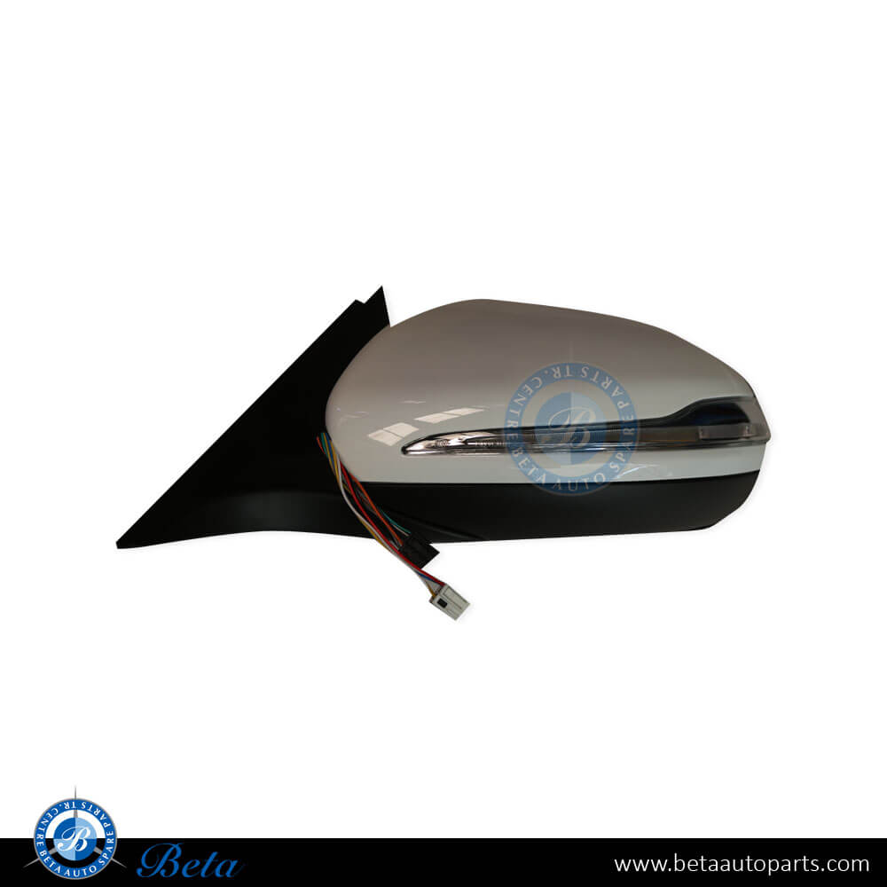 Left Side Side Mirror with Folding with Blind Spot - White for Mercedes C-Class W205 2015-2021 models, Part Number 2058100100
