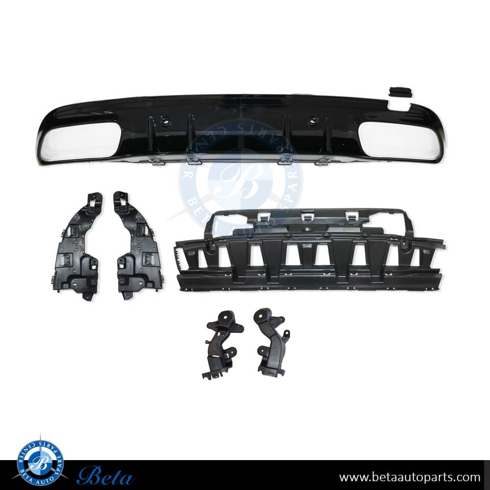 Rear Diffuser AMG C63 for Normal AMG Black Color for Mercedes C-Class W205 2019-up models, Part Number 2058856803