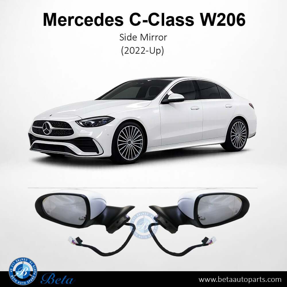 Left Side Side Mirror with GPS /Memory /Folding /Blind Spot for Mercedes C-Class W206 2022-Up models, Part Number 2068103305