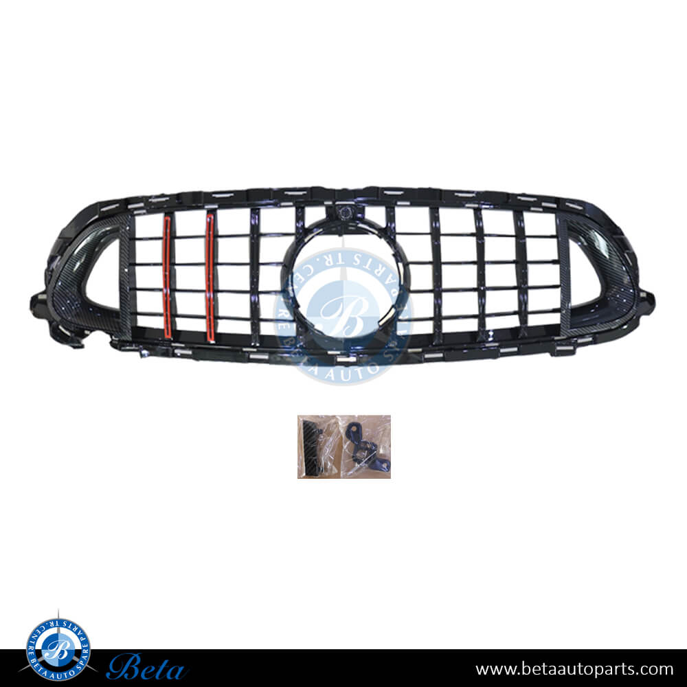 Radiator Grille BBS Look Carbon and Red for Mercedes C-Class W206 2022-Up models, Part Number 2068883300
