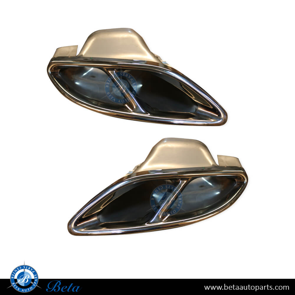 Exaust Tips AMG E43 Silver Color for Mercedes E-Class W212 2014-2016 models, Part Number 2124902727 / 2124902827