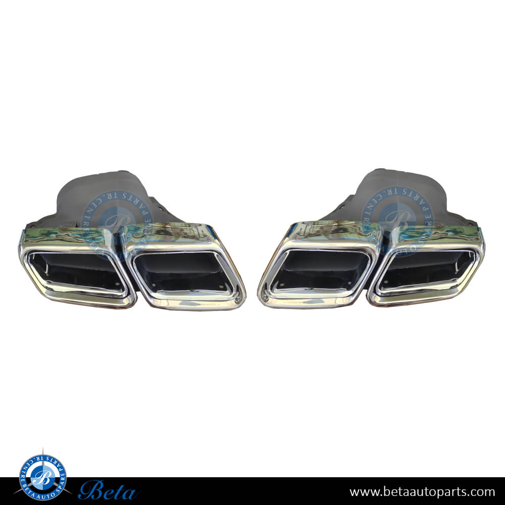 Exhaust Tips AMG E63 Silver Color for Mercedes E-Class W212 2014-2016 models, Part Number 2124902727 / 2124902827