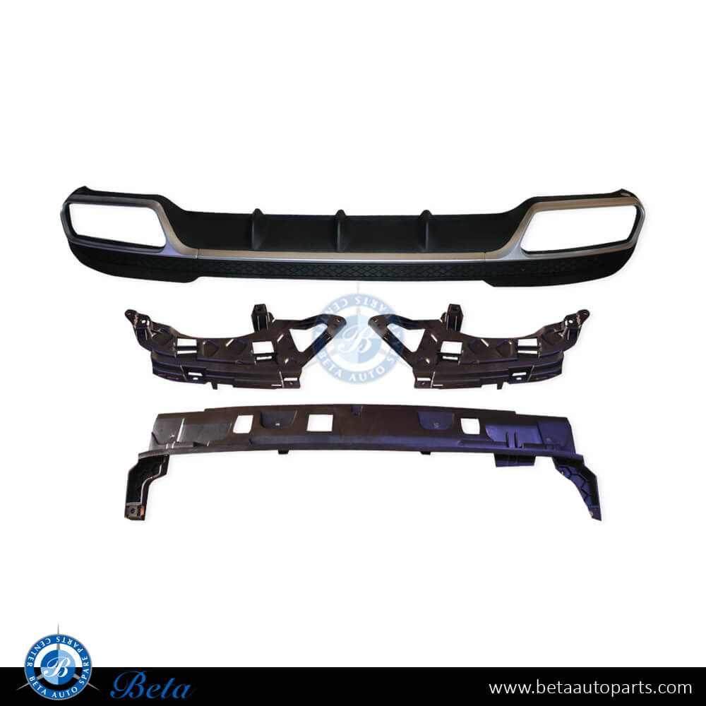 Rear Diffuser assembly AMG E63 Silver Color for Mercedes E-Class W212 2014-2016 models, Part Number 2128853138