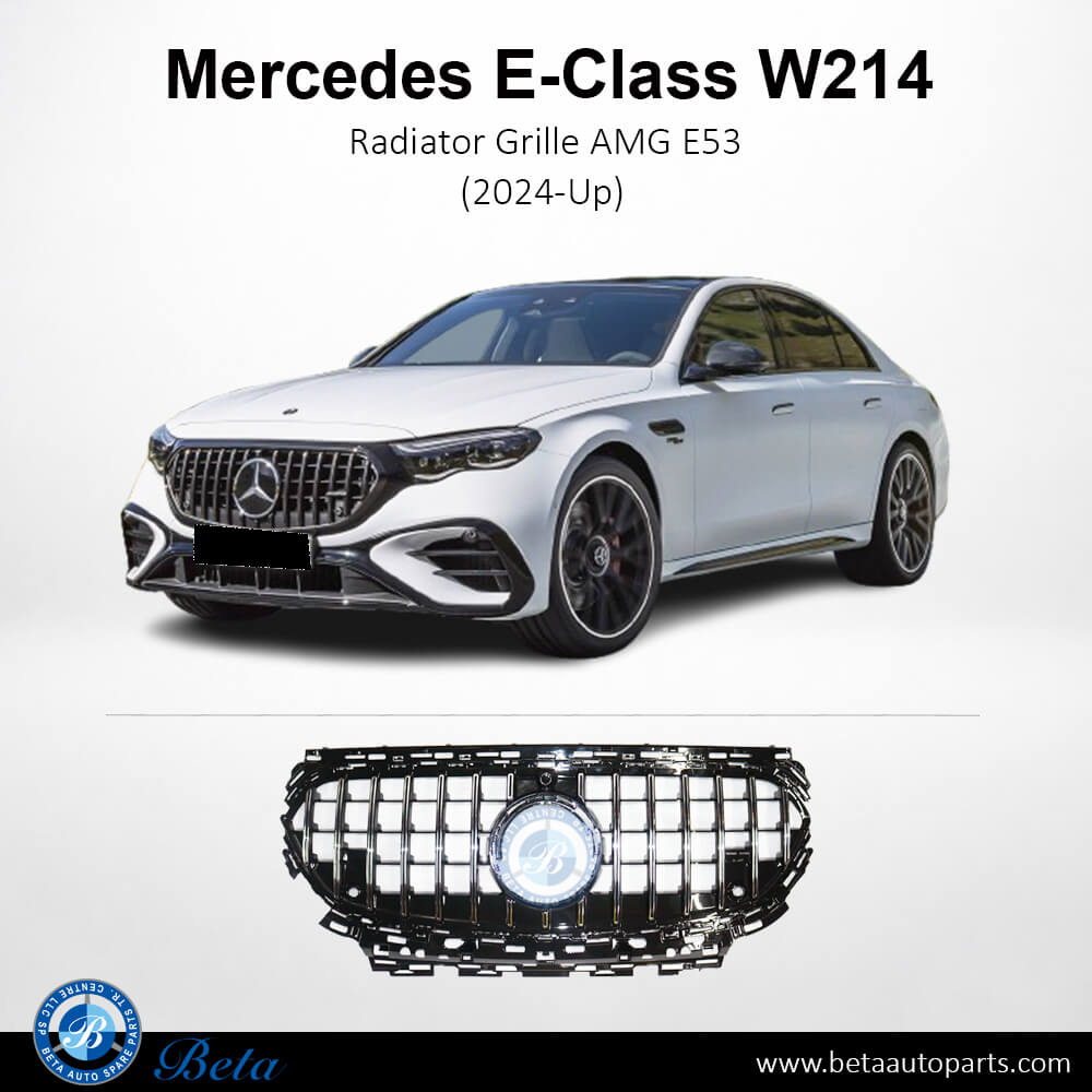 Radiator Grille AMG E53 (Black) for Mercedes E-Class 2024-Up models, Part Number 2148807102