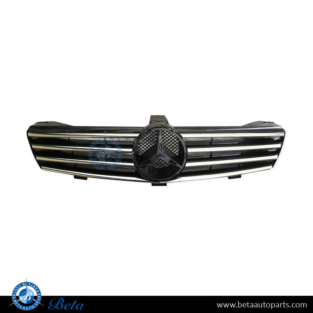 Radiator Grille Black and Chrome color for Mercedes CLS-Class W219 2004-2007 models, Part Number 2198800083
