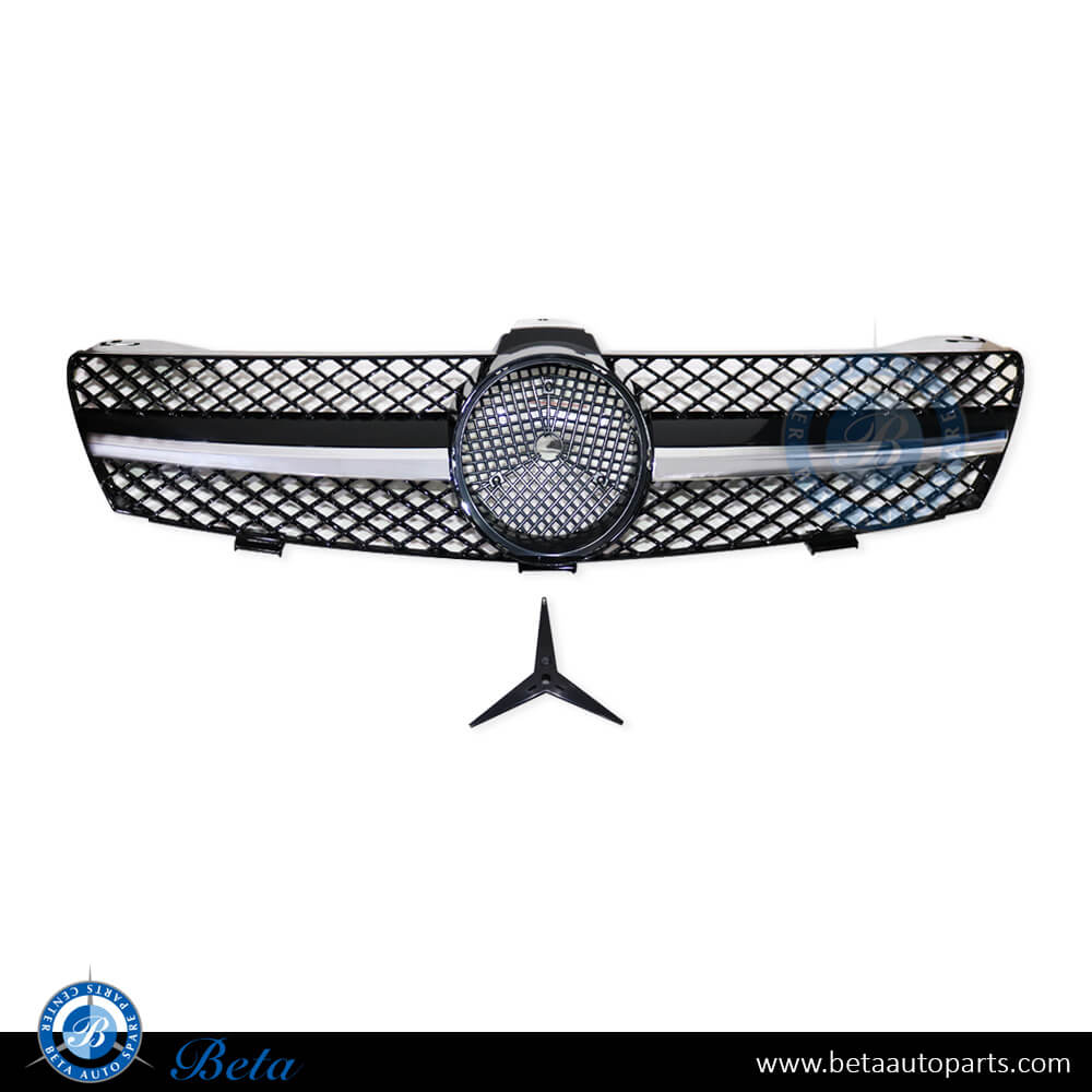 Grille 1 Line Look Black Color for Mercedes CLS-Class W219 2004-2007 models, Part Number 2198800A83