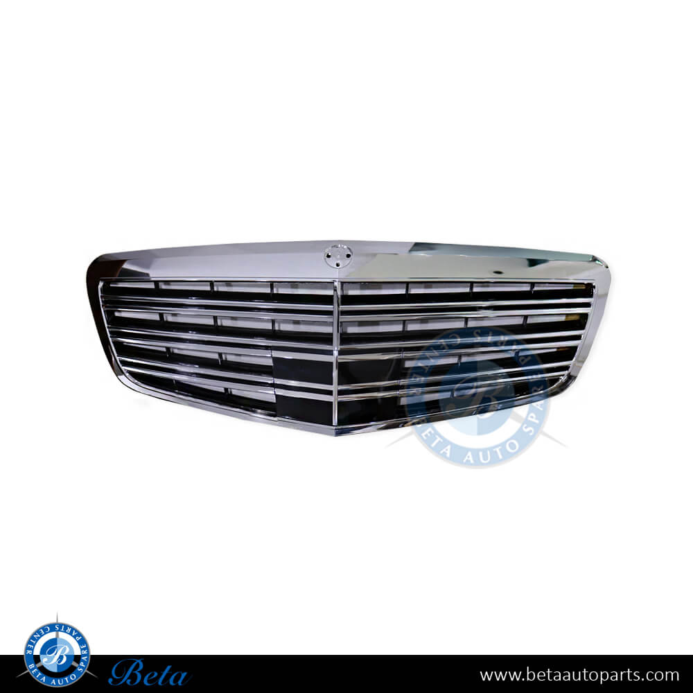 Grille AMG in Gray and Chrome for Mercedes S-Class W221 2010-2013 models, Part Number 2218800683