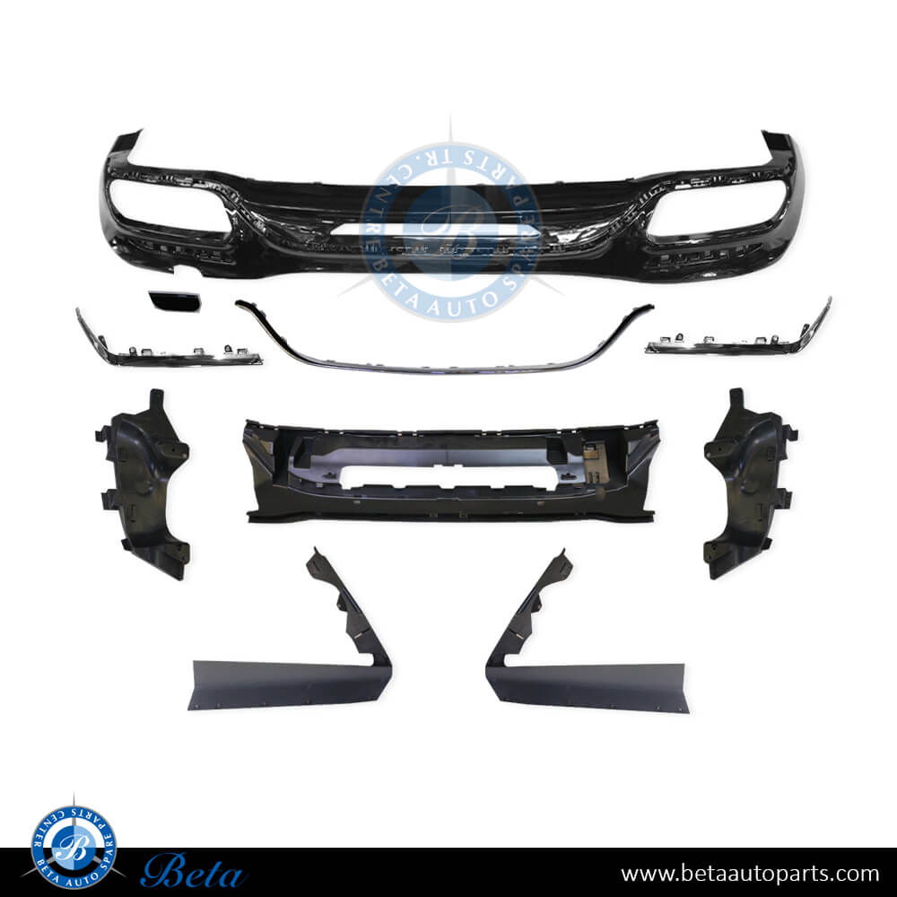 Rear Diffuser AMG S63/S65 for Normal AMG - Silver for Mercedes S-Class W222 2018-2020 models, Part Number 2228855801