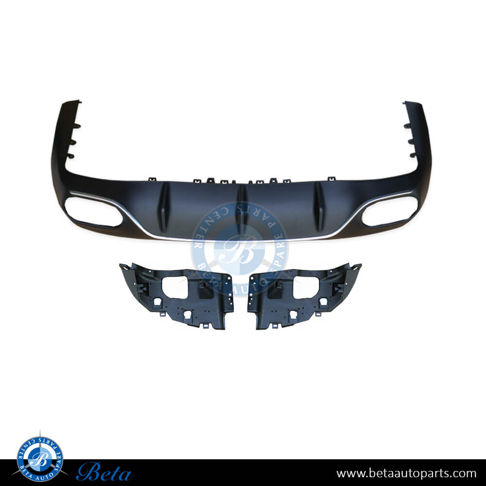 Rear Diffuser Assembly AMG E53 Silver Color for Mercedes E-Class W238 2017-2020 models, Part Number 2388857002