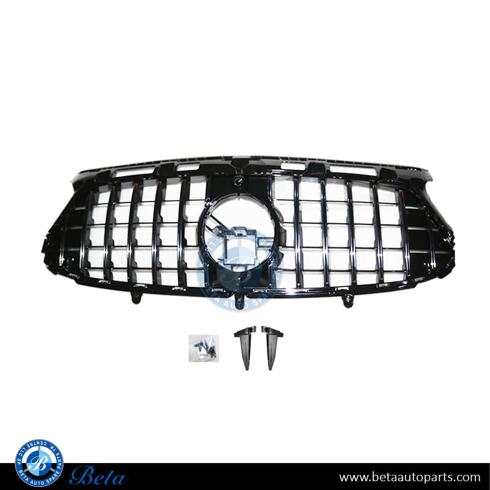 Radiator Grille GT Look Fit for Normal AMG / GLA35 / GLA45 (Black & Chrome) for Mercedes GLA-Class 2021-2024 models, Part Number 2478801606