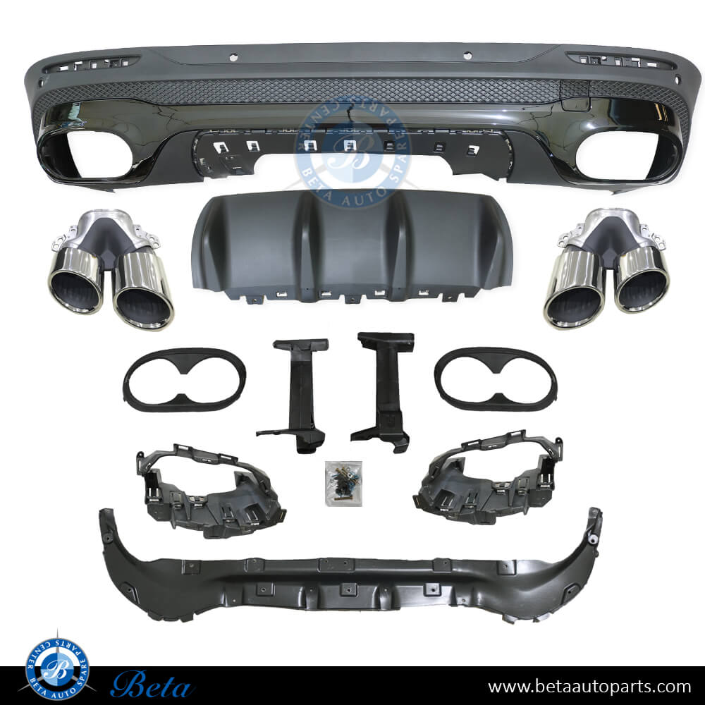 Rear Diffuser AMG GLB45 look for Mercedes GLB-Class X247 2020-Up models, Part Number 2478850303