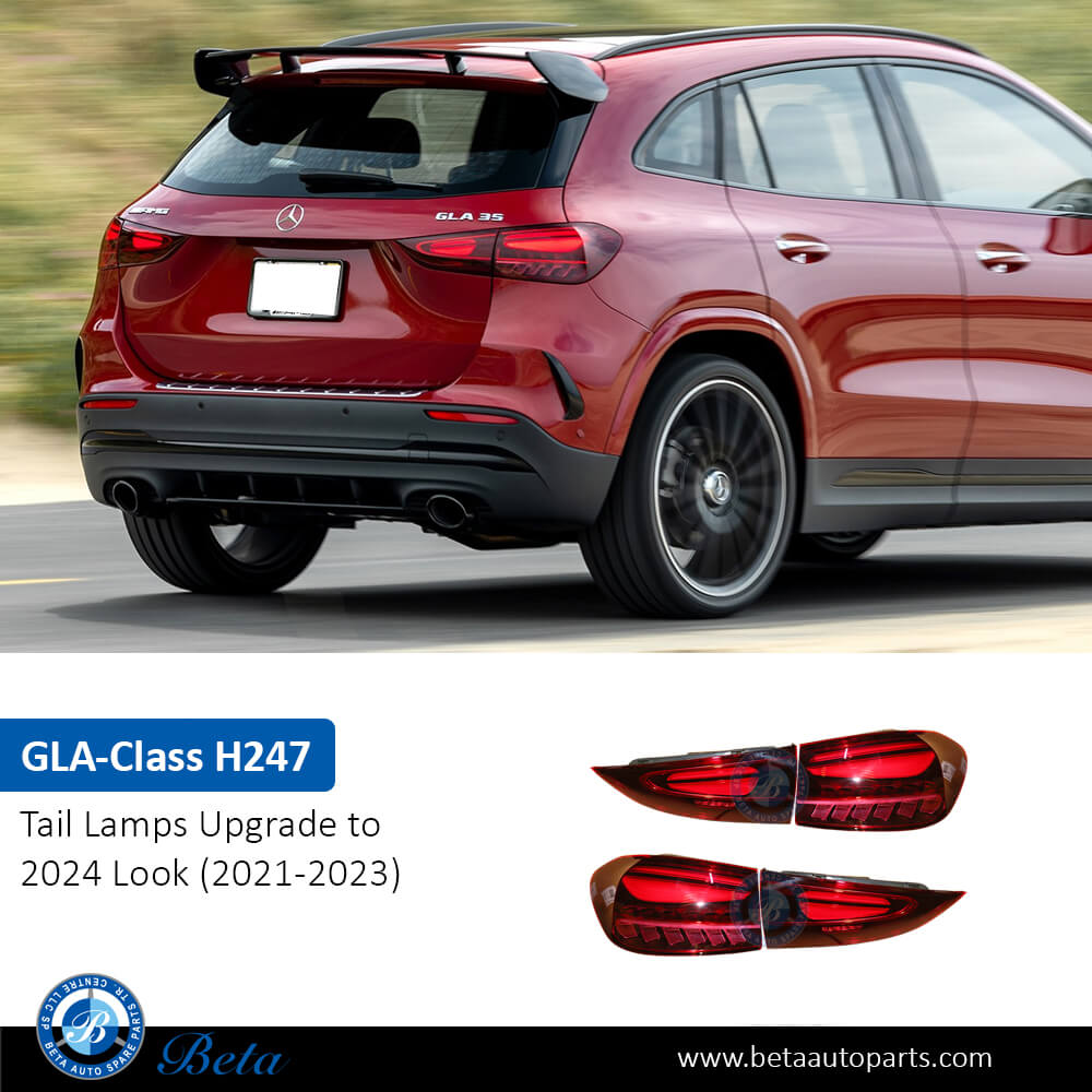 Tail Lamps Upgrade to 2024 Look for Mercedes GLA-Class 2021-2023 models, Part Number 2479062901 / 2479063001 / 2479063501 / 2479063601