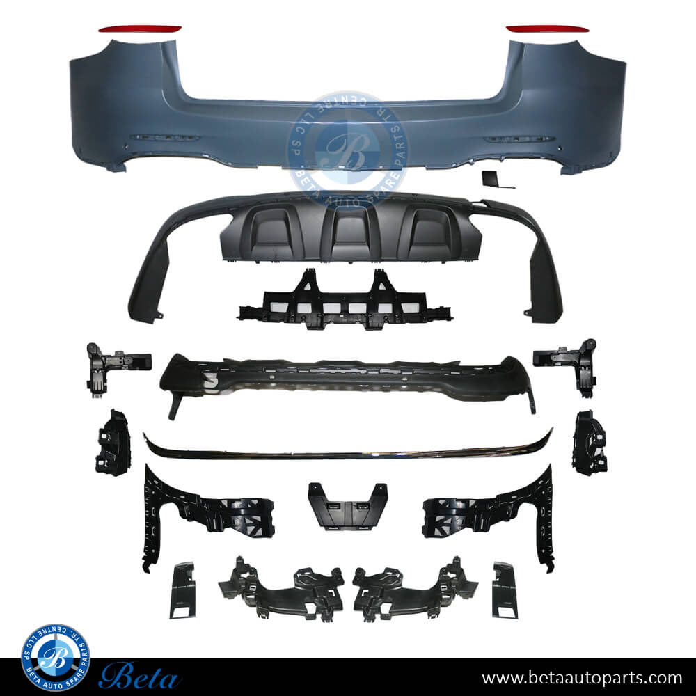 Rear Bumper Normal AMG with PDC (Silver) for Mercedes GLC-Class 2016-2019 models, Part Number 2538851601