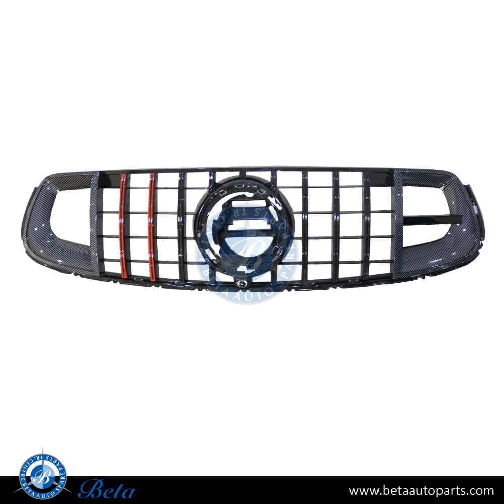 Radiator Grille BBS Look Carbon and Red for Mercedes GLC-Class W253/C253 2020-Up models, Part Number 2538887500