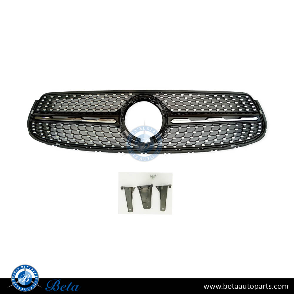 Radiator Grille AMG Diamond Look with Camera Hole Black Color for Mercedes GLC-Class W253/C253 2020-2022 models, Part Number 2538888500