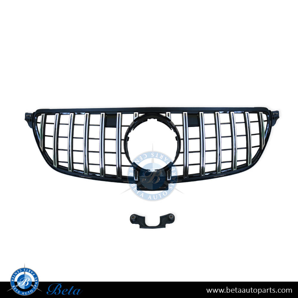 Grille GT look Black and Chrome color for Mercedes GLE-Class W292 2015-2018 models, Part Number 2928881A60