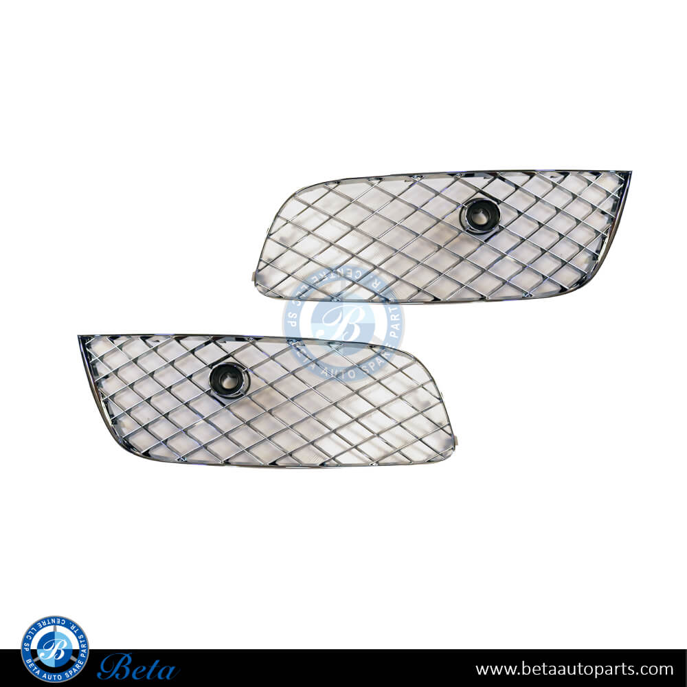 Fog Lamp Covers (Chrome) for Bentley Continental GT 4.0 2012-2015 models, Part Number 3W3807647 / 3W3807648