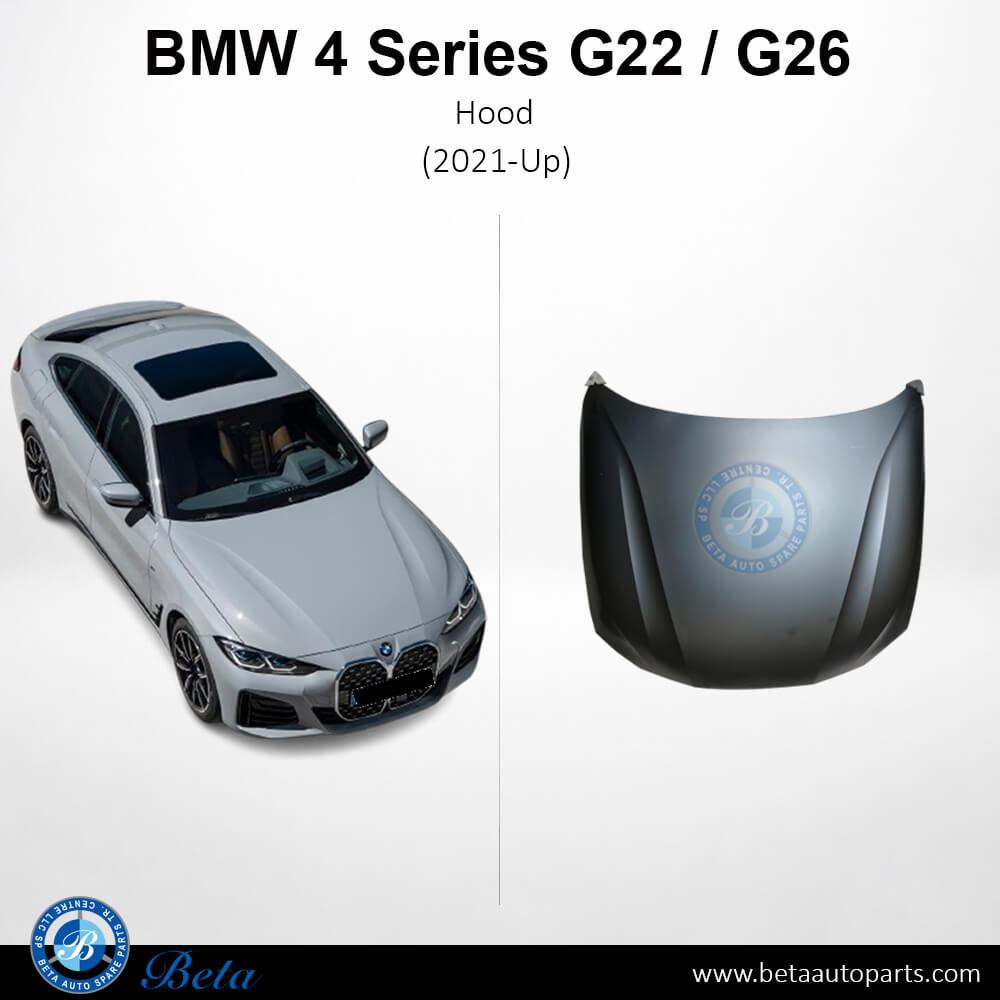 Hood Aluminum for BMW 4 Series 2021-Up models, Part Number 41009466097